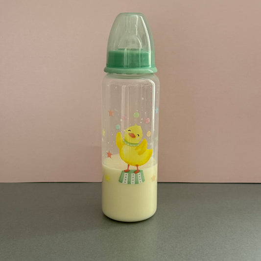 Green Chick Reborn Fake Milk Bottle 9oz