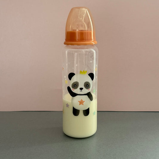 Peach Panda Reborn Fake Milk Bottle 9oz
