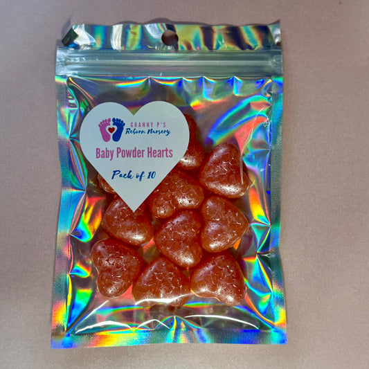 Baby Powder Hearts - Pink pack of 10