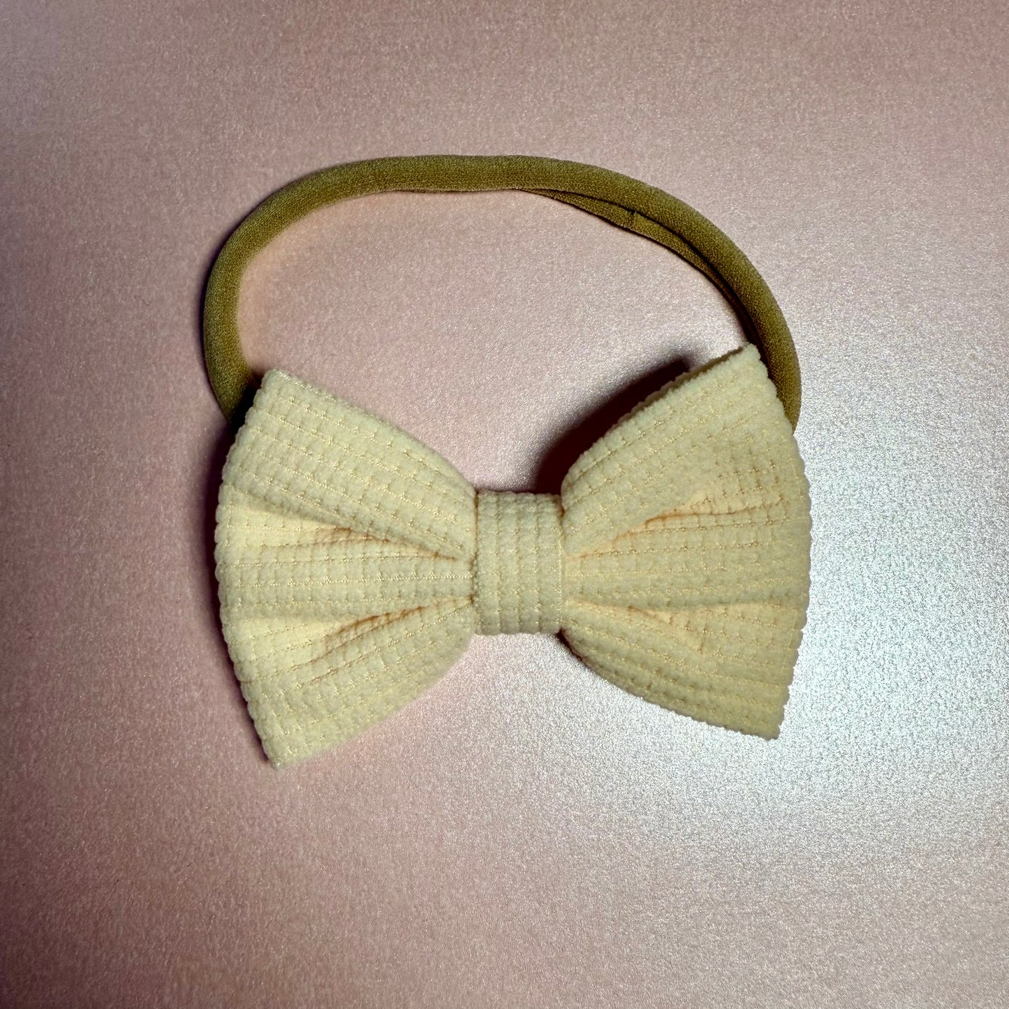 Pale Peach Corduroy Baby Headband