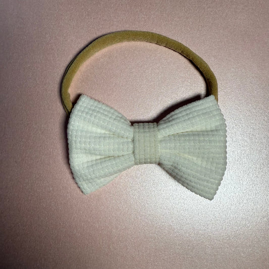 White Corduroy Baby Headband