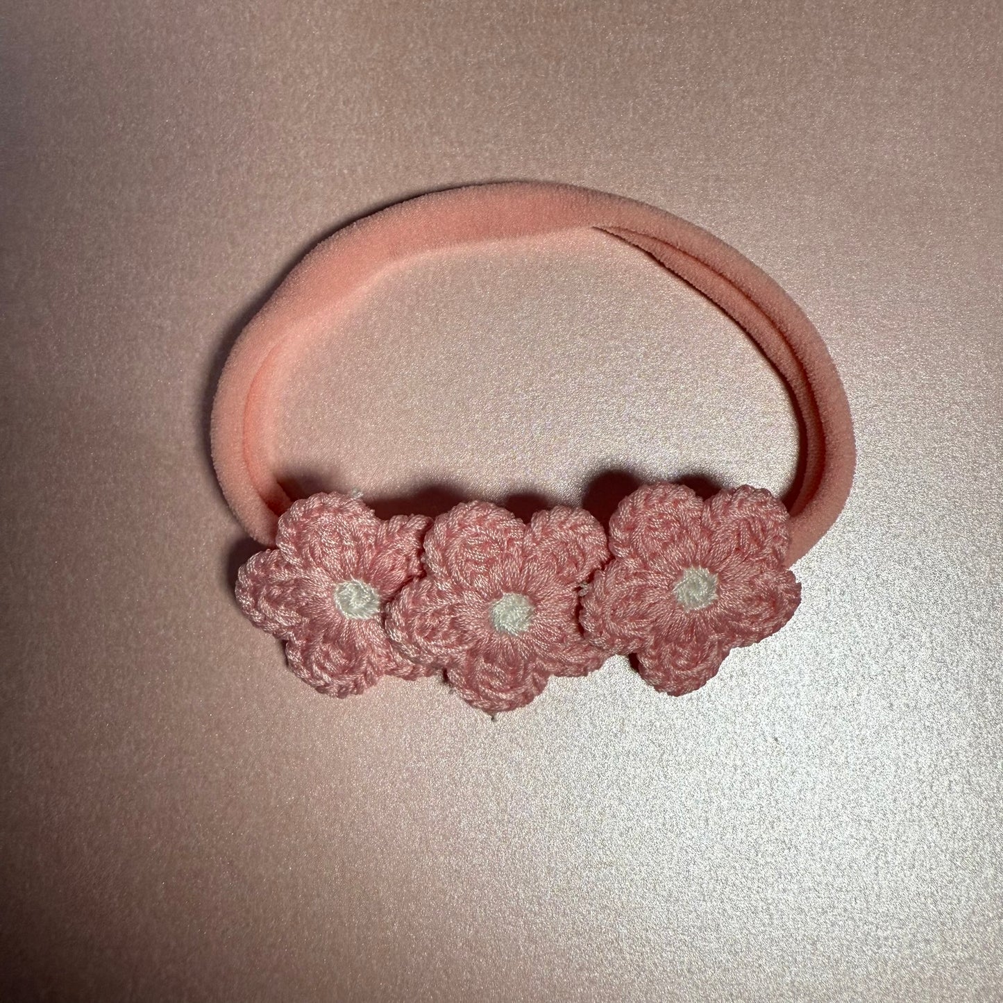 Pink Flowers Baby Headband