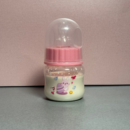 Pink Bunny Rabbit Printed Reborn Fake Milk Bottle 50ml