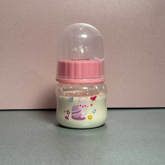 Pink Bunny Rabbit Printed Reborn Fake Milk Bottle 50ml