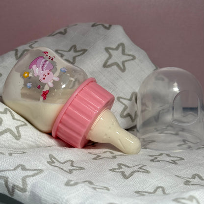 Pink Bunny Rabbit Printed Reborn Fake Milk Bottle 50ml