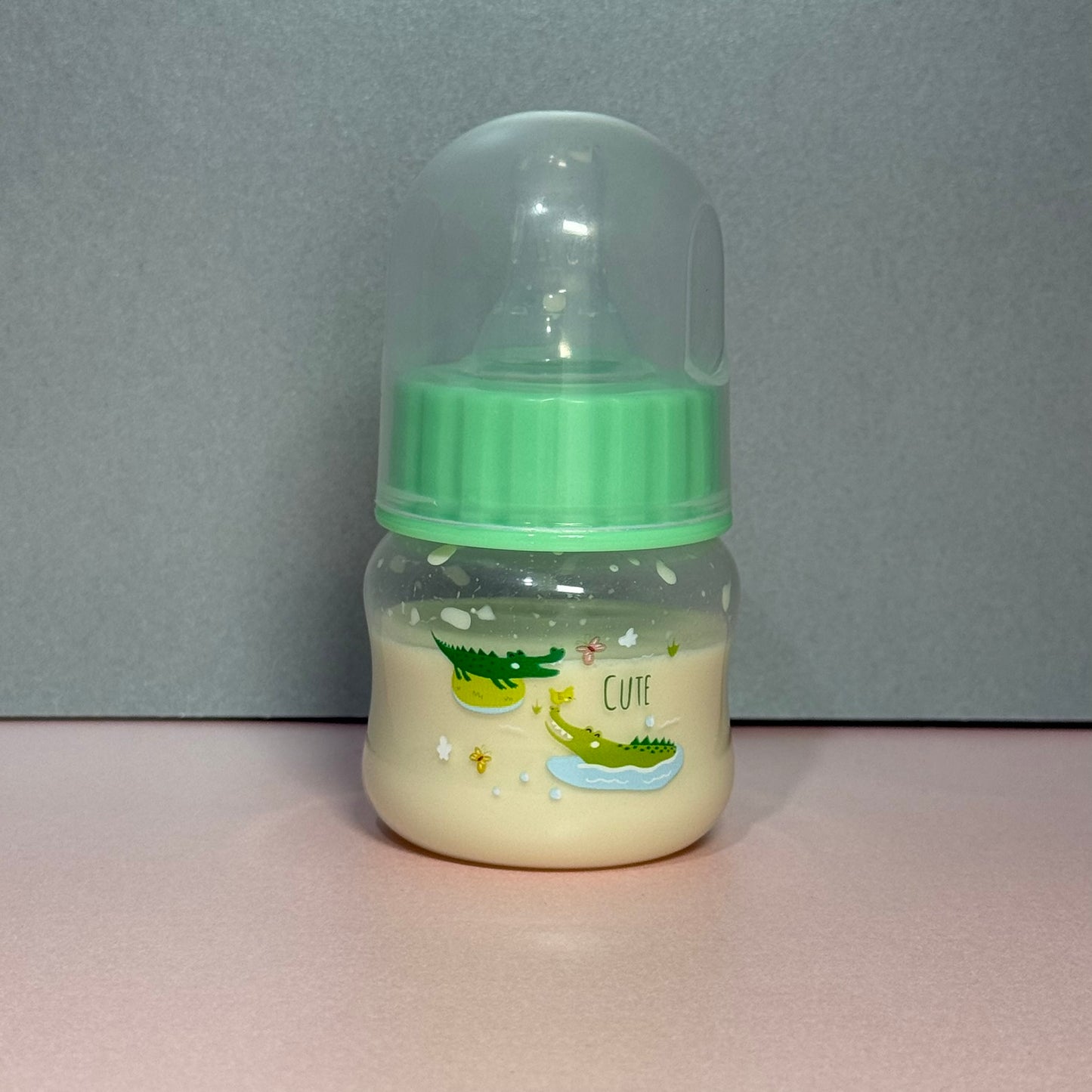 Green Crocodile Printed Reborn Fake Milk Bottle 50ml