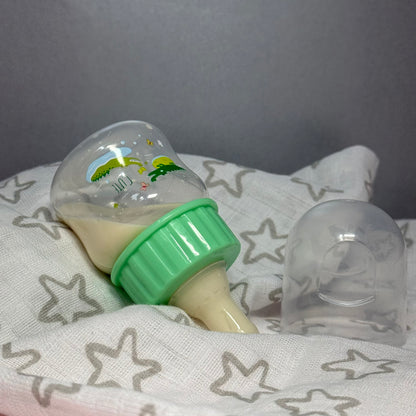 Green Crocodile Printed Reborn Fake Milk Bottle 50ml