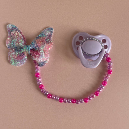 Newborn Lilly Lilac HoneyBug Reborn Magnetic Dummy / Pacifier & Beaded Clip