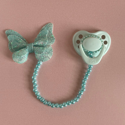 Newborn Crystal Breeze HoneyBug Reborn Magnetic Dummy / Pacifier & Beaded Clip