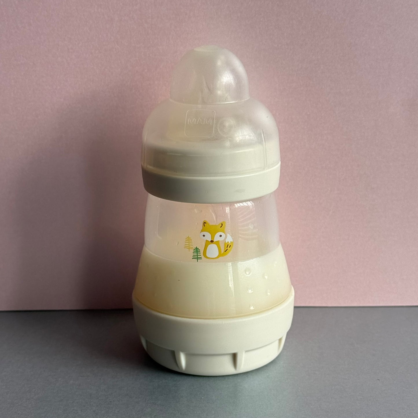 MAM Beige Fox Reborn Fake Milk Bottle 5oz