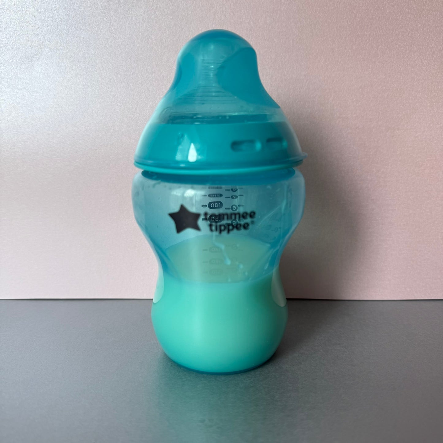 Tommee Tippee Turquoise Blue Reborn Fake Milk Bottle 9oz