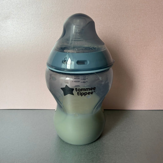 Tommee Tippee Denim Blue Reborn Fake Milk Bottle 9oz