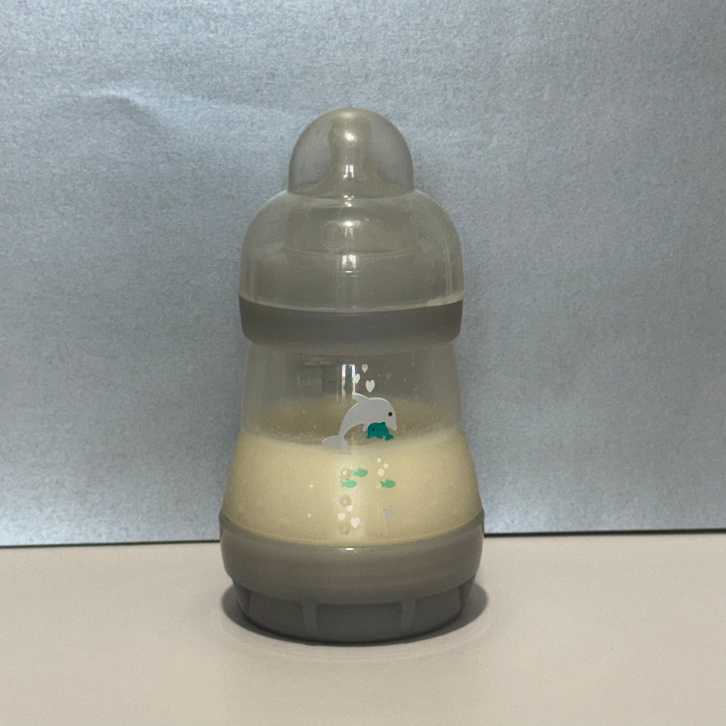 MAM Grey Dolphin Reborn Fake Milk Bottle 5oz