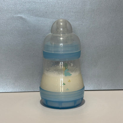 MAM Transparent Blue Dinosaur Reborn Fake Milk Bottle 5oz