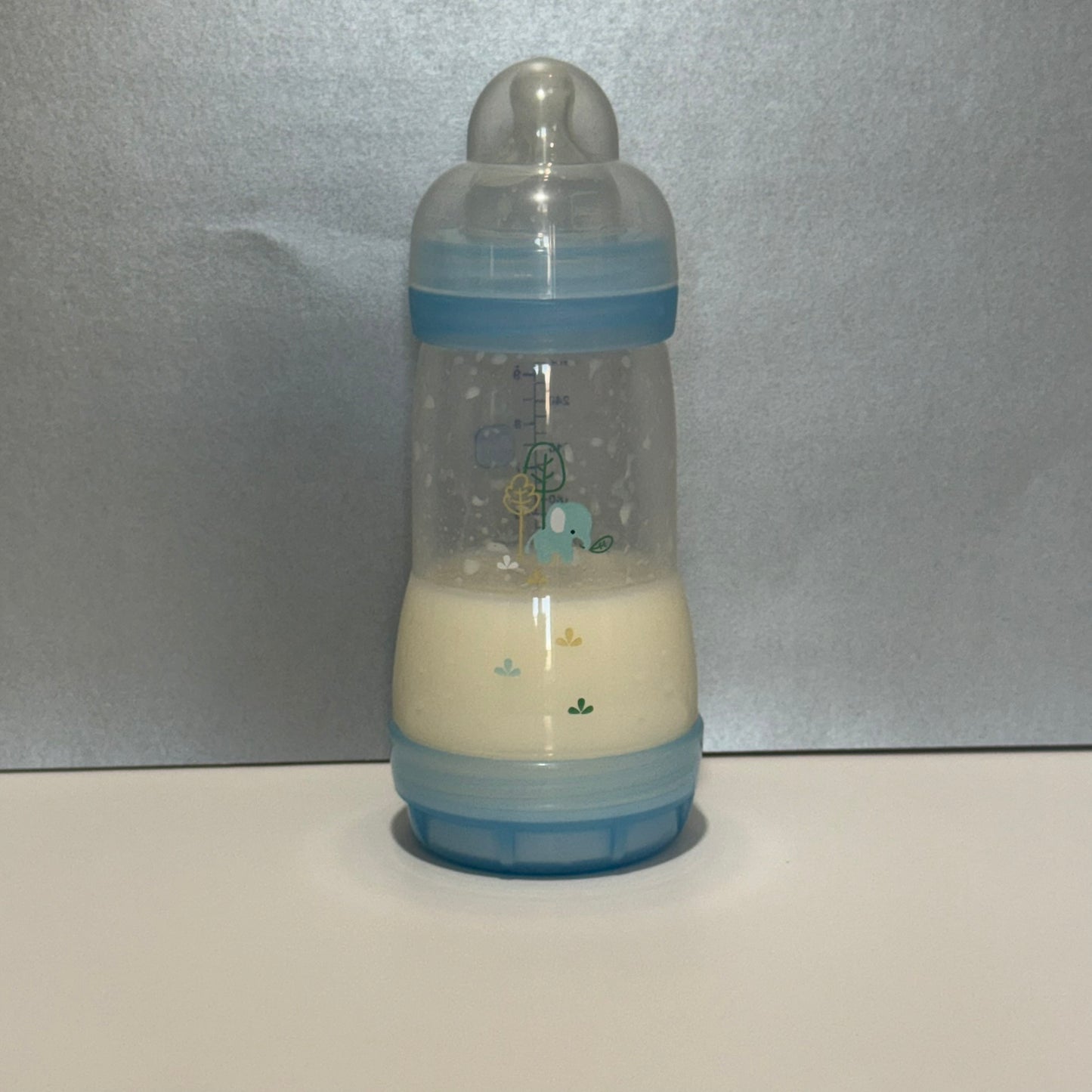 MAM Blue Transparent Elephant Reborn Fake Milk Bottle 9oz
