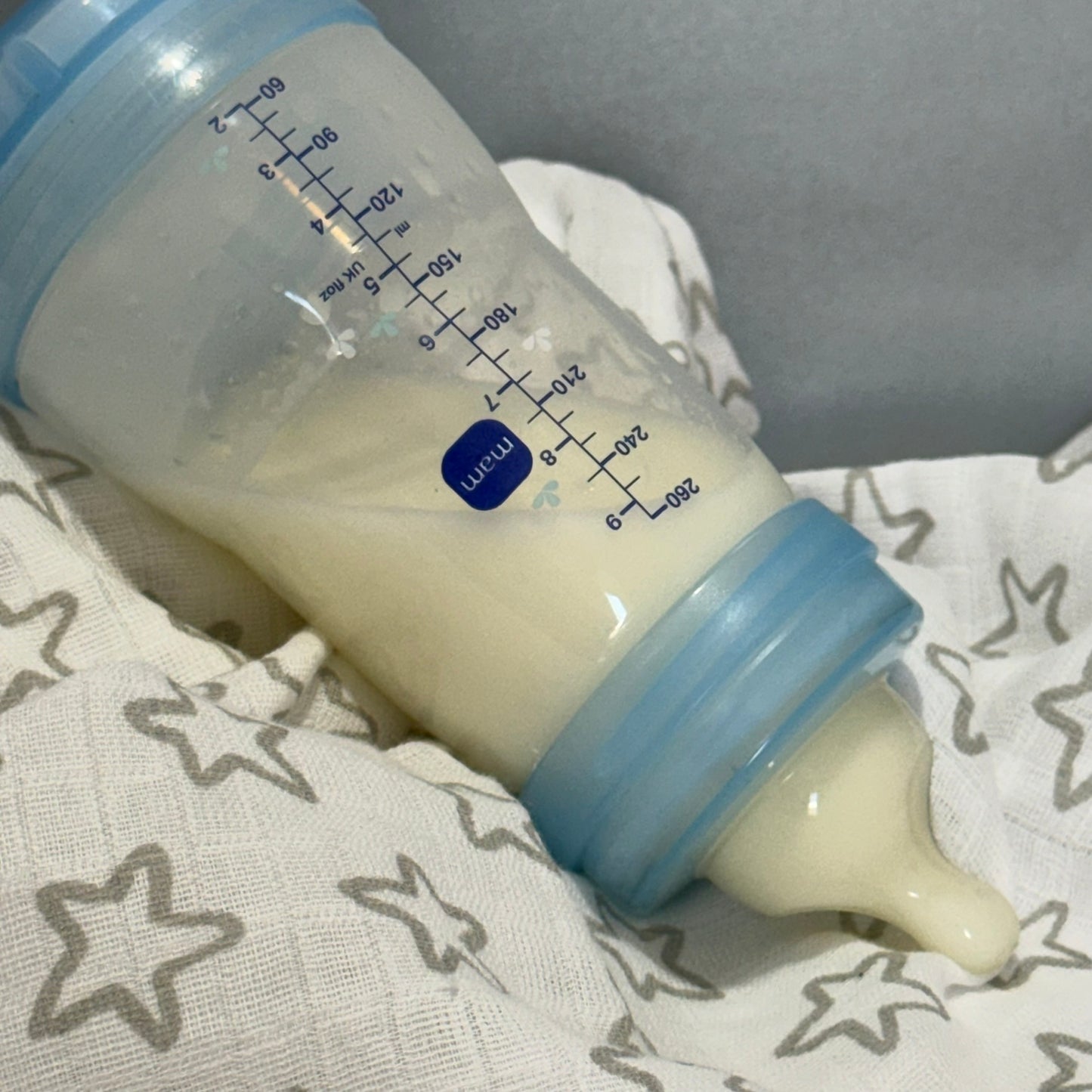 MAM Blue Transparent Elephant Reborn Fake Milk Bottle 9oz