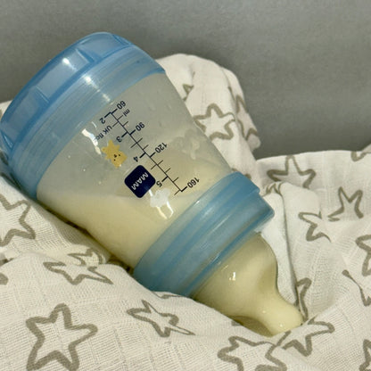 MAM Transparent Blue Bear Reborn Fake Milk Bottle 5oz