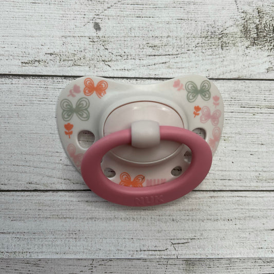 NUK Pink & White Butterflies Reborn Magnetic Dummy - self fit magnet