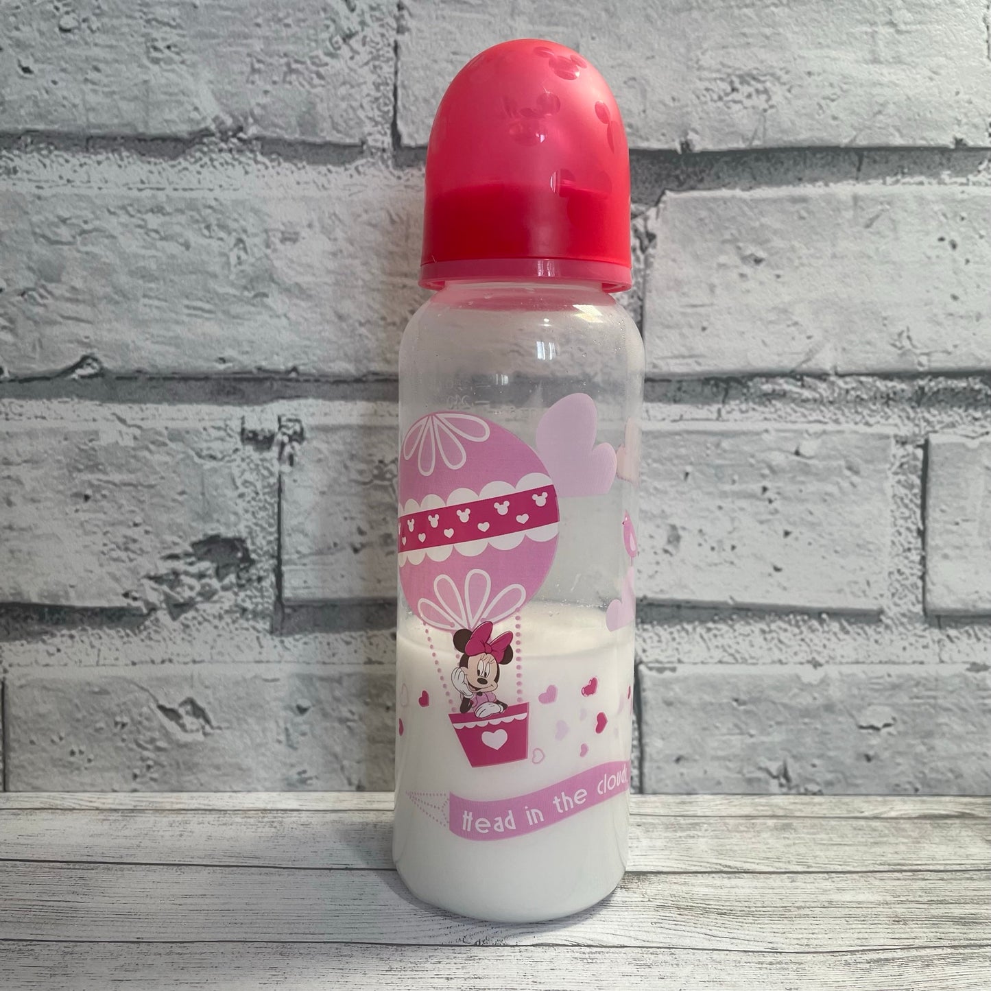 Minnie Mouse Pink Reborn Fake Milk Bottle 8oz