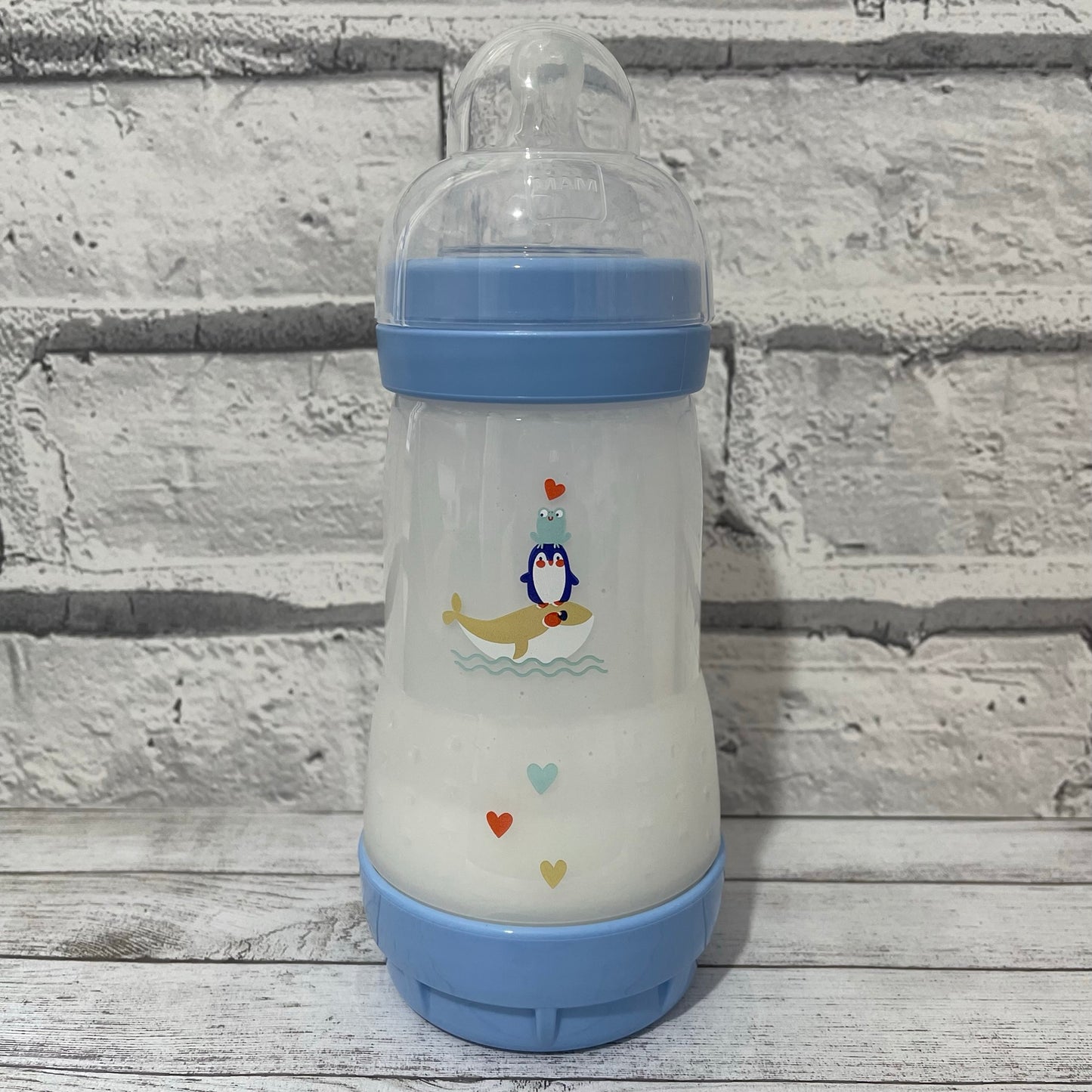 Blue MAM Reborn Fake Milk Bottle 9oz