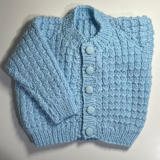 Newborn Blue Hand Knitted Cardigan