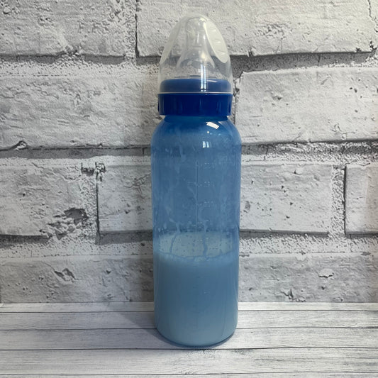 Tall Blue Reborn Fake Milk Bottle 9oz