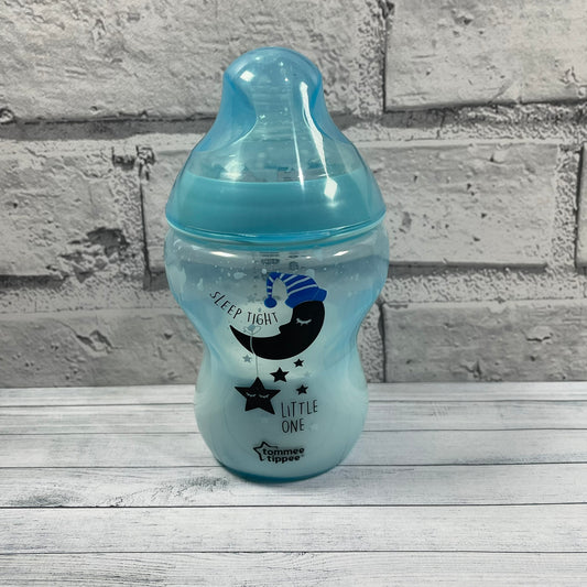 Tommee Tippee Blue 'Sleep Tight Little One' Reborn Fake Milk Bottle 9oz