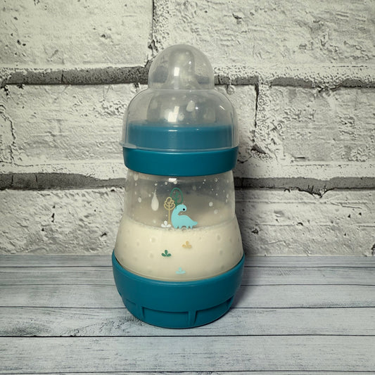 MAM Blue Dinosaur Reborn Fake Milk Bottle 5oz