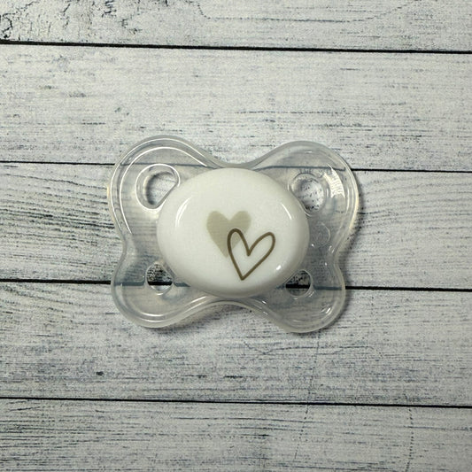 Clear White Hearts Reborn Magnetic Dummy - self fit magnet