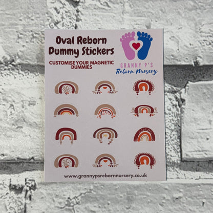 Boho Rainbow Oval Reborn Magnetic Dummy Stickers