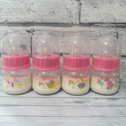 Pink Printed Reborn Fake Milk Bottle 50ml