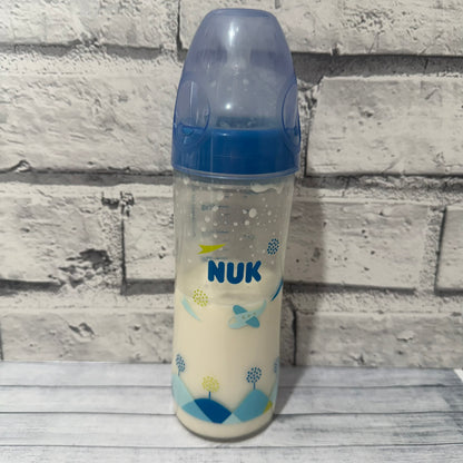 NUK Blue Aeroplane Reborn Fake Milk Bottle 8oz