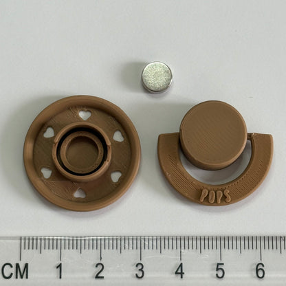 Mini POPS by Granny P Cappuccino Hearts Reborn Reversible Magnet Dummy/Pacifier