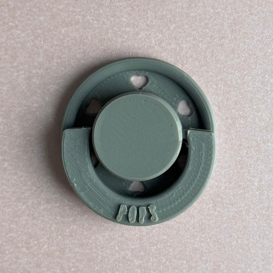Mini POPS by Granny P Grey Hearts Reborn Reversible Magnet Dummy / Pacifier