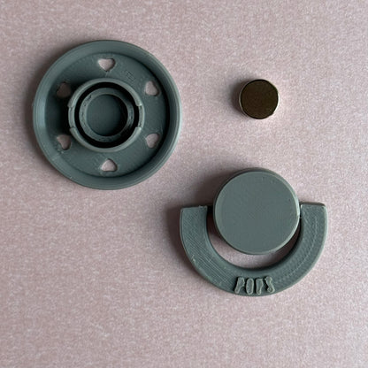 Mini POPS by Granny P Grey Hearts Reborn Reversible Magnet Dummy / Pacifier