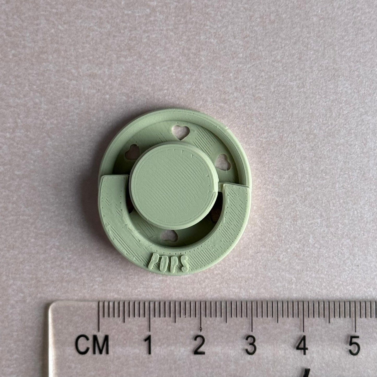 Mini POPS by Granny P Light Khaki Hearts Reborn Reversible Magnet Dummy / Pacifier