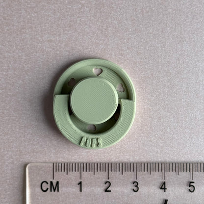 Mini POPS by Granny P Light Khaki Hearts Reborn Reversible Magnet Dummy / Pacifier