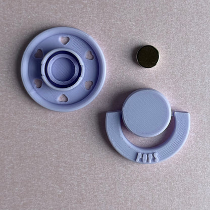 Mini POPS by Granny P Lilac Hearts Reborn Reversible Magnet Dummy / Pacifier