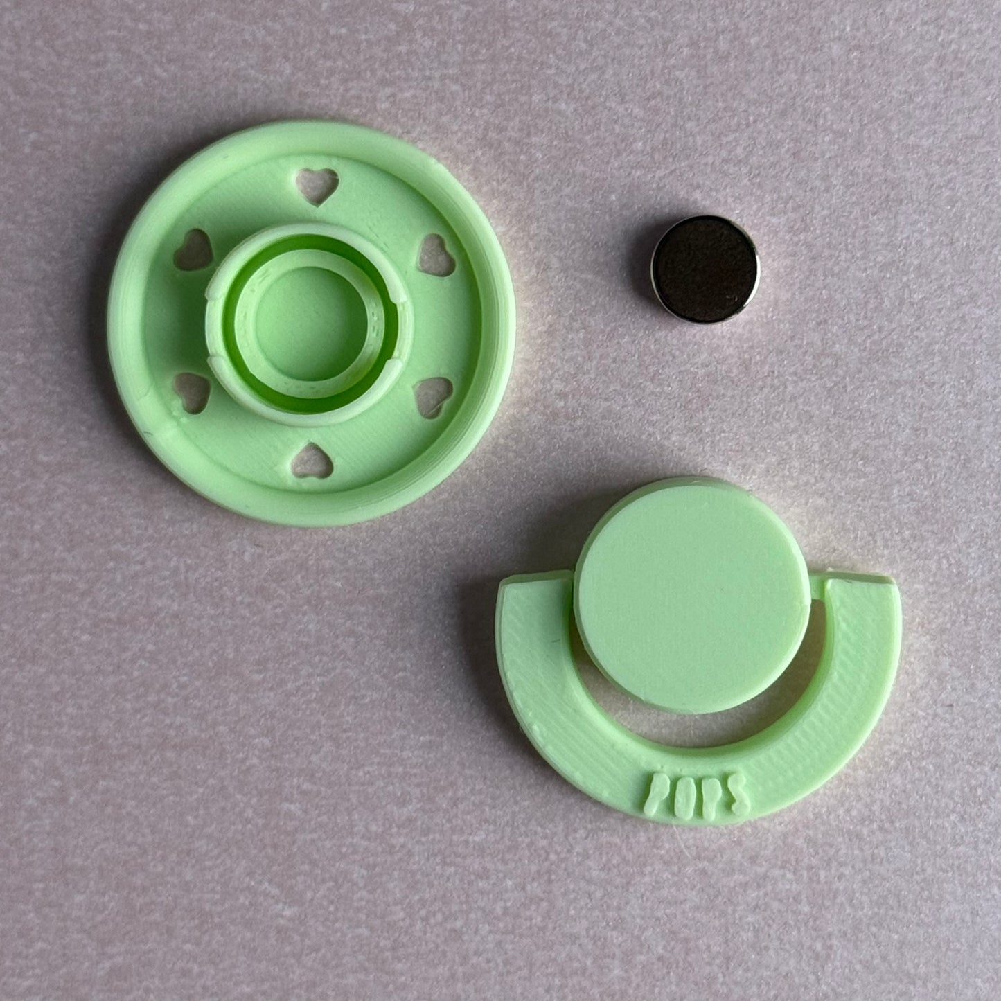 Mini POPS by Granny P Mint Hearts Reborn Reversible Magnet Dummy / Pacifier