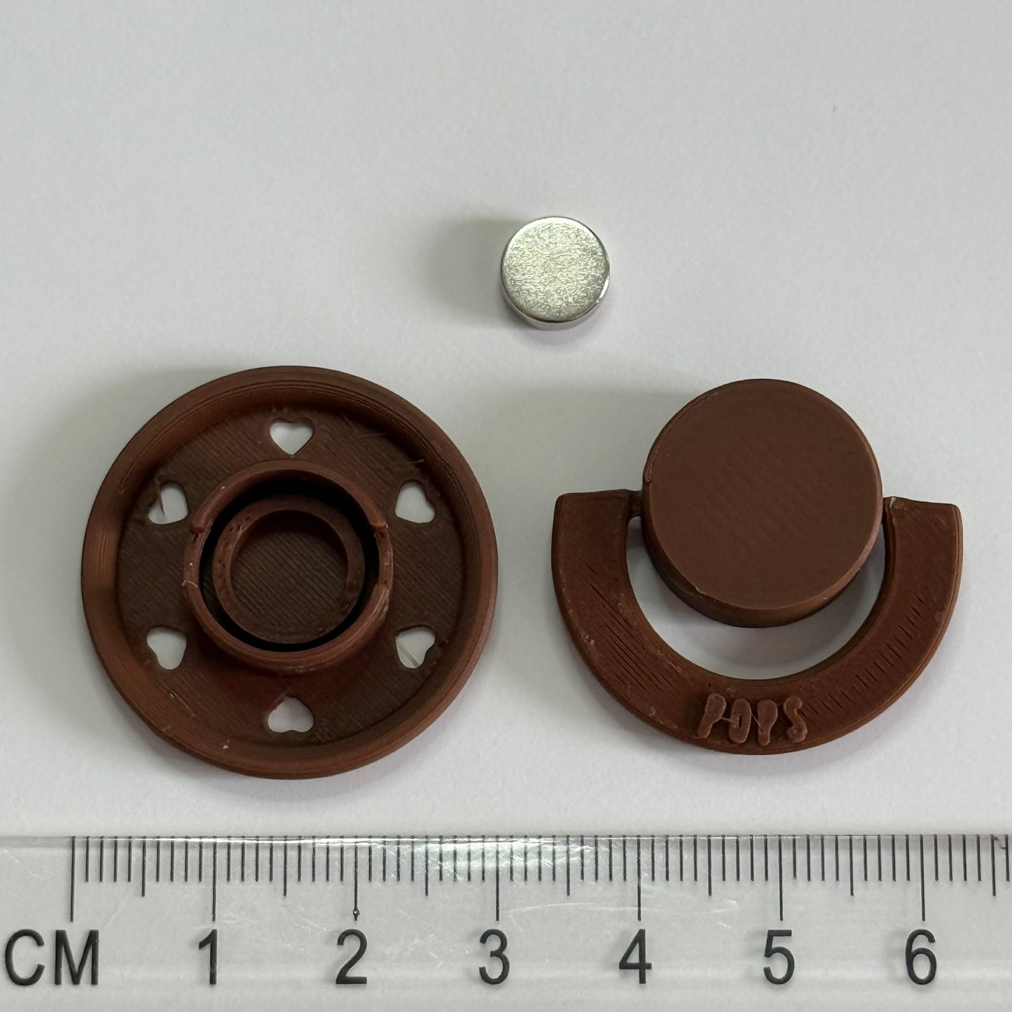 Mini POPS by Granny P Mocha Hearts Reborn Reversible Magnet Dummy/Pacifier