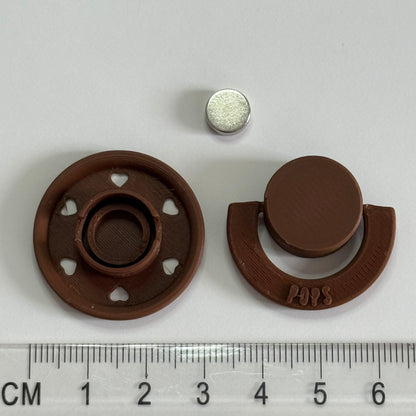Mini POPS by Granny P Mocha Hearts Reborn Reversible Magnet Dummy/Pacifier