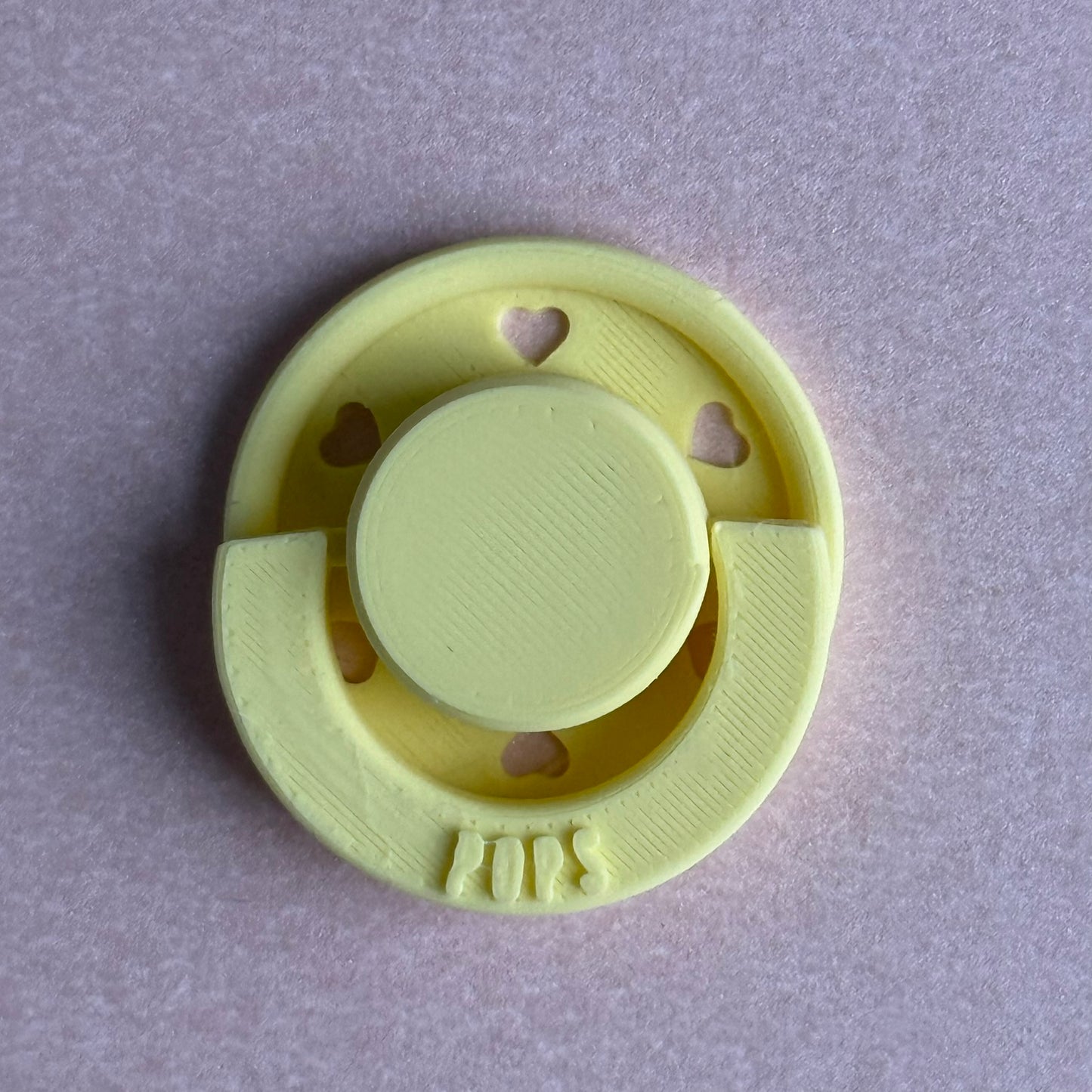 Mini POPS by Granny P Pale Yellow Hearts Reborn Reversible Magnet Dummy/Pacifier
