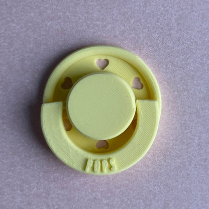Mini POPS by Granny P Pale Yellow Hearts Reborn Reversible Magnet Dummy/Pacifier