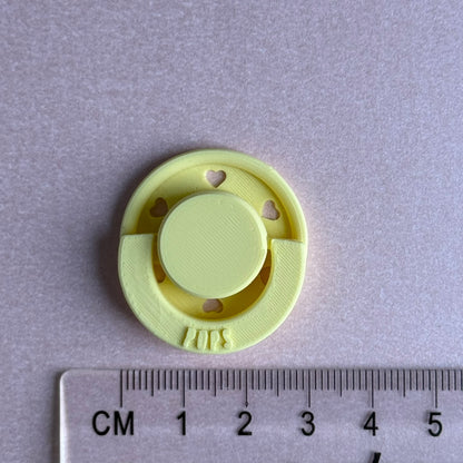 Mini POPS by Granny P Pale Yellow Hearts Reborn Reversible Magnet Dummy/Pacifier