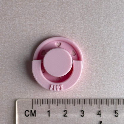 Mini POPS by Granny P Pink Hearts Reborn Reversible Magnet Dummy / Pacifier