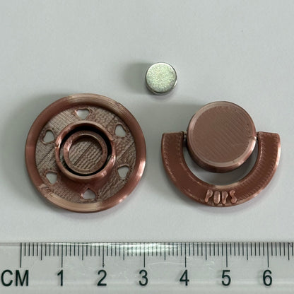 Mini POPS by Granny P Rose Gold Hearts Reborn Reversible Magnet Dummy/Pacifier