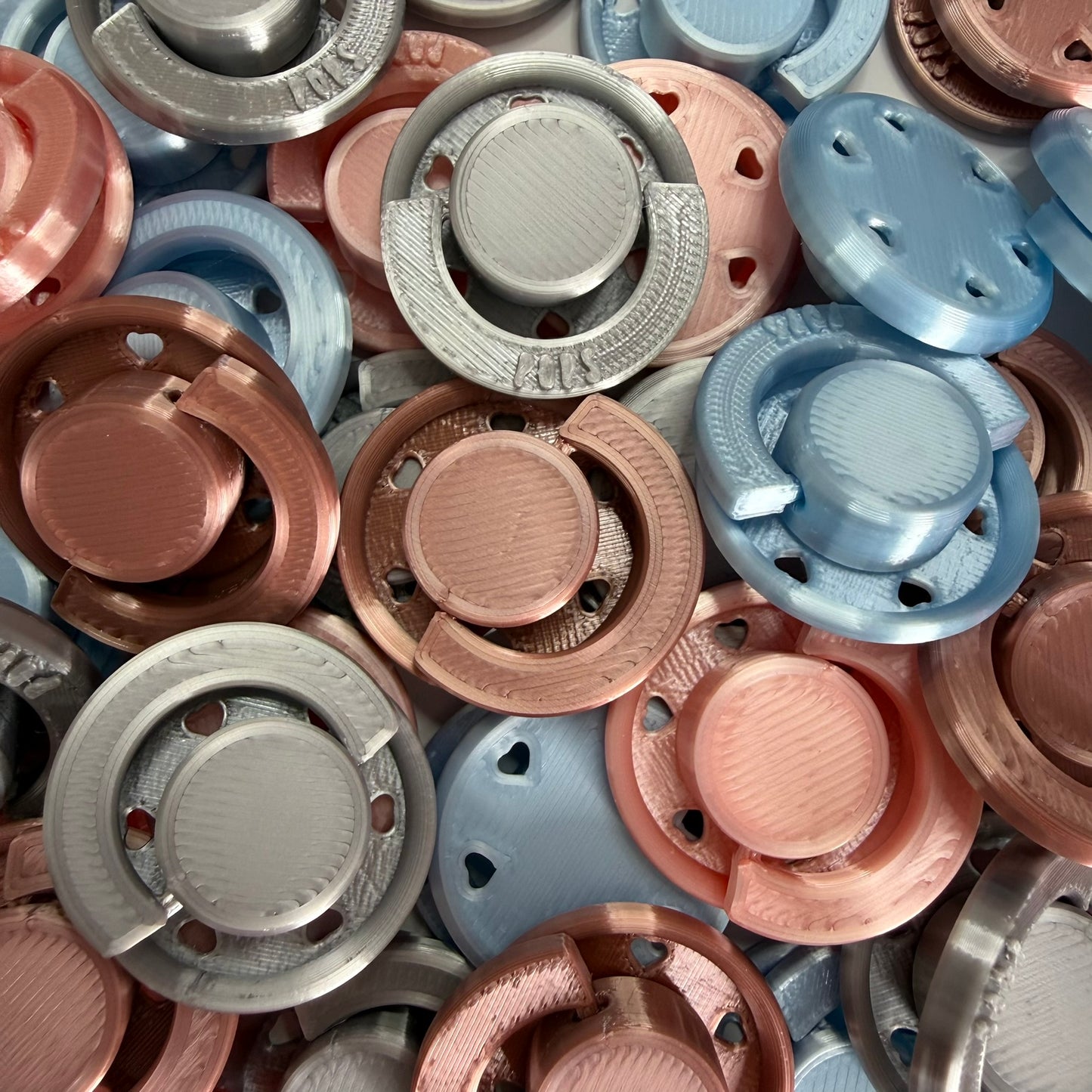 Mini POPS by Granny P Silver Hearts Reborn Reversible Magnet Dummy/Pacifier