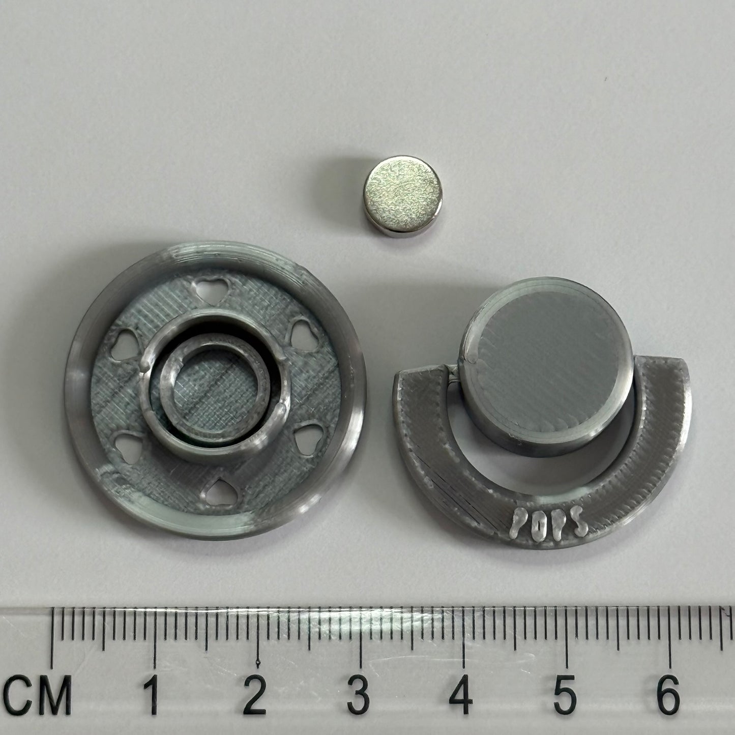 Mini POPS by Granny P Silver Hearts Reborn Reversible Magnet Dummy/Pacifier