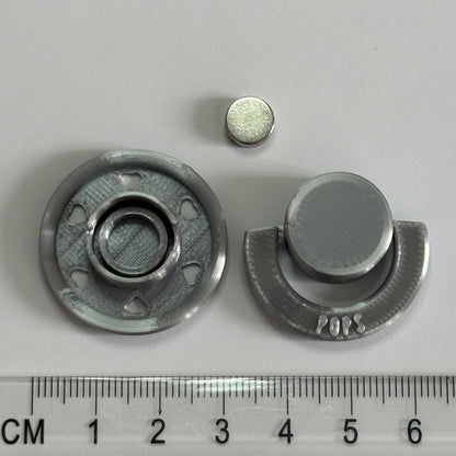 Mini POPS by Granny P Silver Hearts Reborn Reversible Magnet Dummy/Pacifier