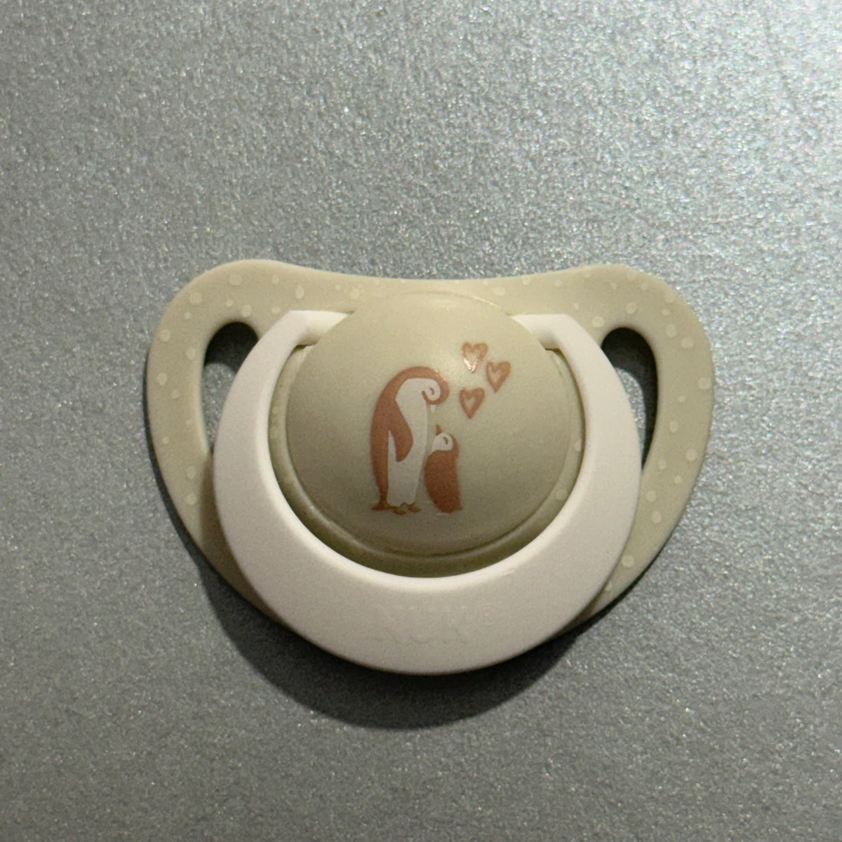 NUK Cream & White Penguins Reborn Magnetic Dummy - self fit magnet